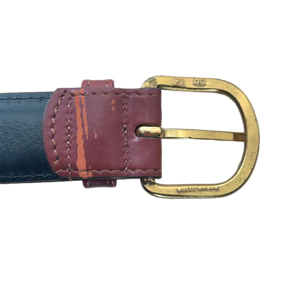 Lands End Brown Full Grain Leather Belt Mens Size 44 Made in the USA - Picture 5 of 8